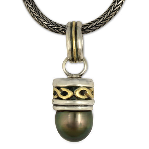 One-of-a-Kind Rope Black Pearl Pendant in