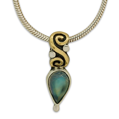 One-of-a-Kind Spiral Blue Moonstone Pendant in