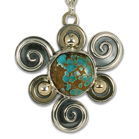 One-of-a-Kind Swirl Pendant with Royston Natural Turquoise in
