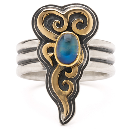 One-of-a-Kind Tara Ring with Blue Moonstone in