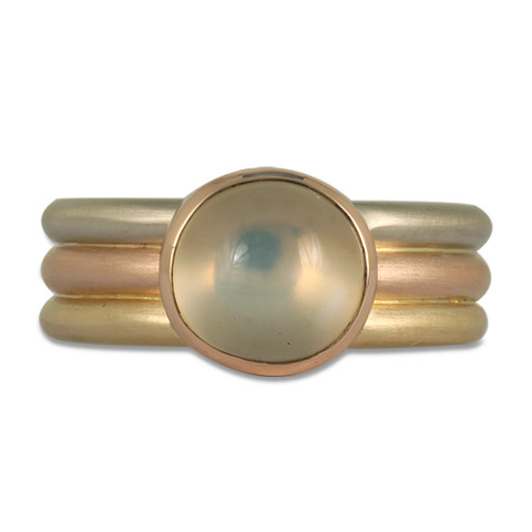 One-of-a-Kind Trae Ring with Peach Moonstone in