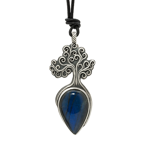 One-of-a-Kind Tree of Life Pendant with Labradorite in