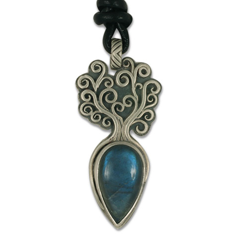 One-of-a-Kind Tree of Life Small Pendant with Labradorite in
