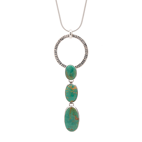 One-of-a-Kind Turquoise Circle Drop Necklace in