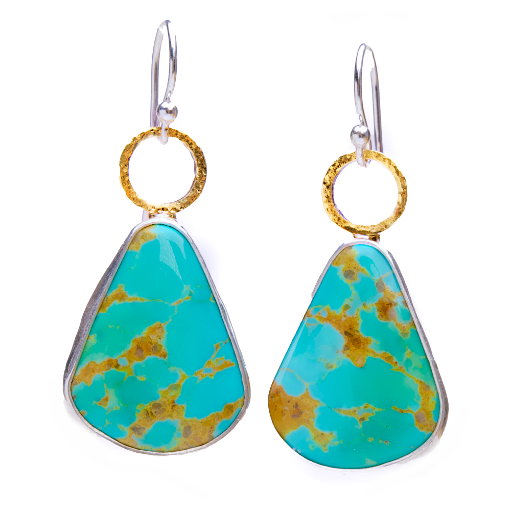 One-of-a-Kind Turquoise Circle Earrings in