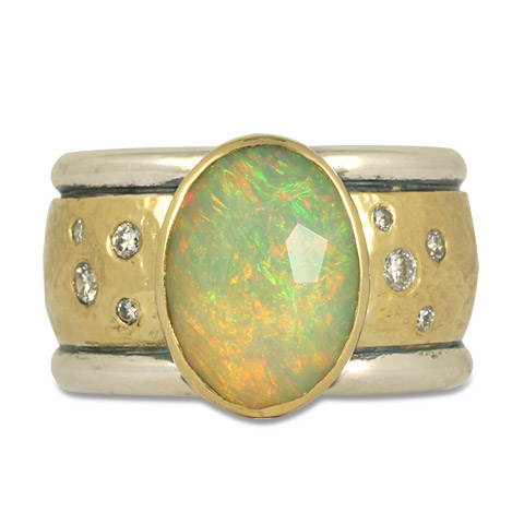One-of-a-Kind Wistra Opal Ring with Diamonds in