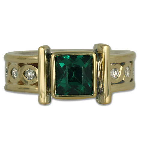 Open Rope Square Emerald Ring in
