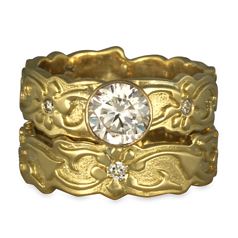 Persephone Bridal Ring Set in 18K Yellow Gold & Diamonds