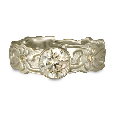 Persephone Engagement Ring with Gems in 18K White Gold