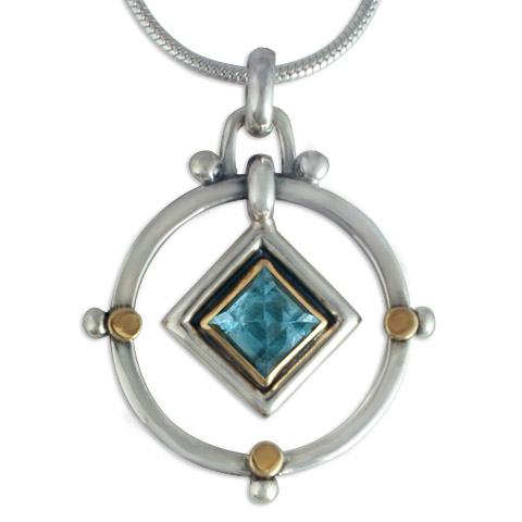 Petey Pendant in Swiss Blue Topaz