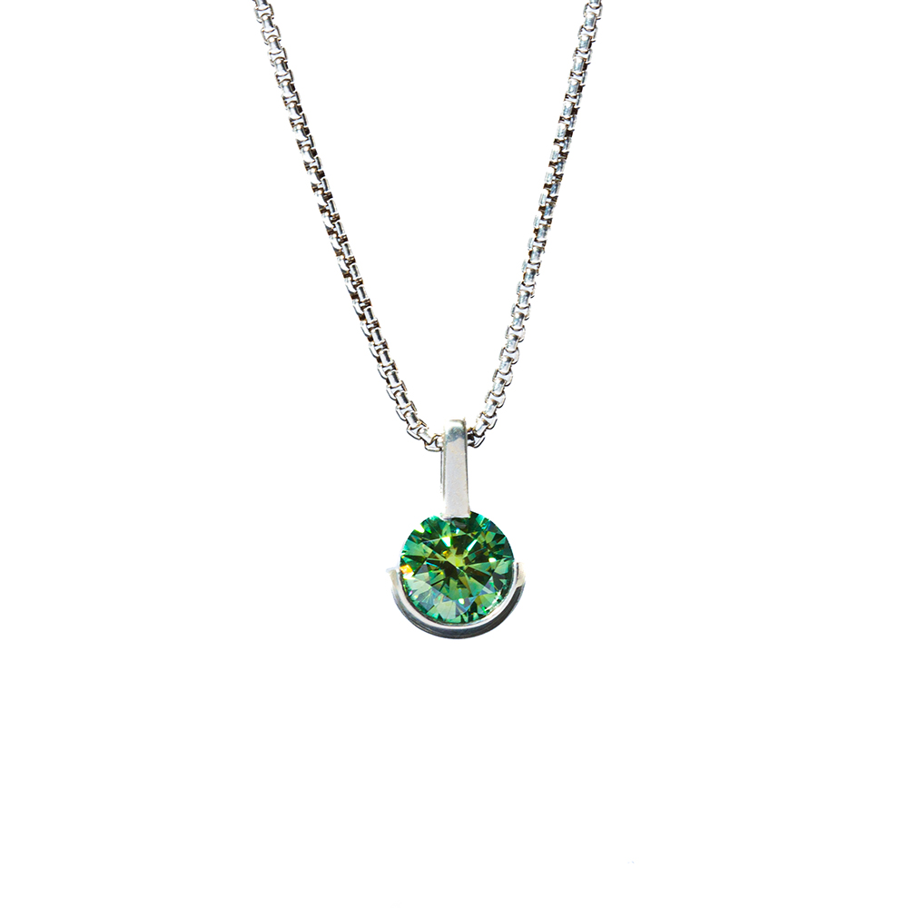 Pickleball Pendant with Moissanite in