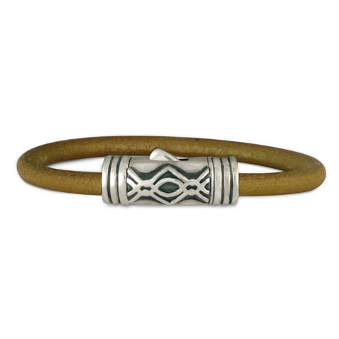 Pictish Leather Bracelet in Olive
