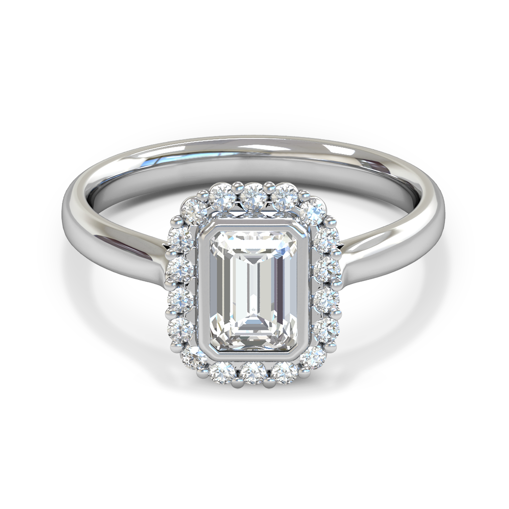 Pink Sapphire and Gem Cluster Fairtrade Engagement Ring in Diamond