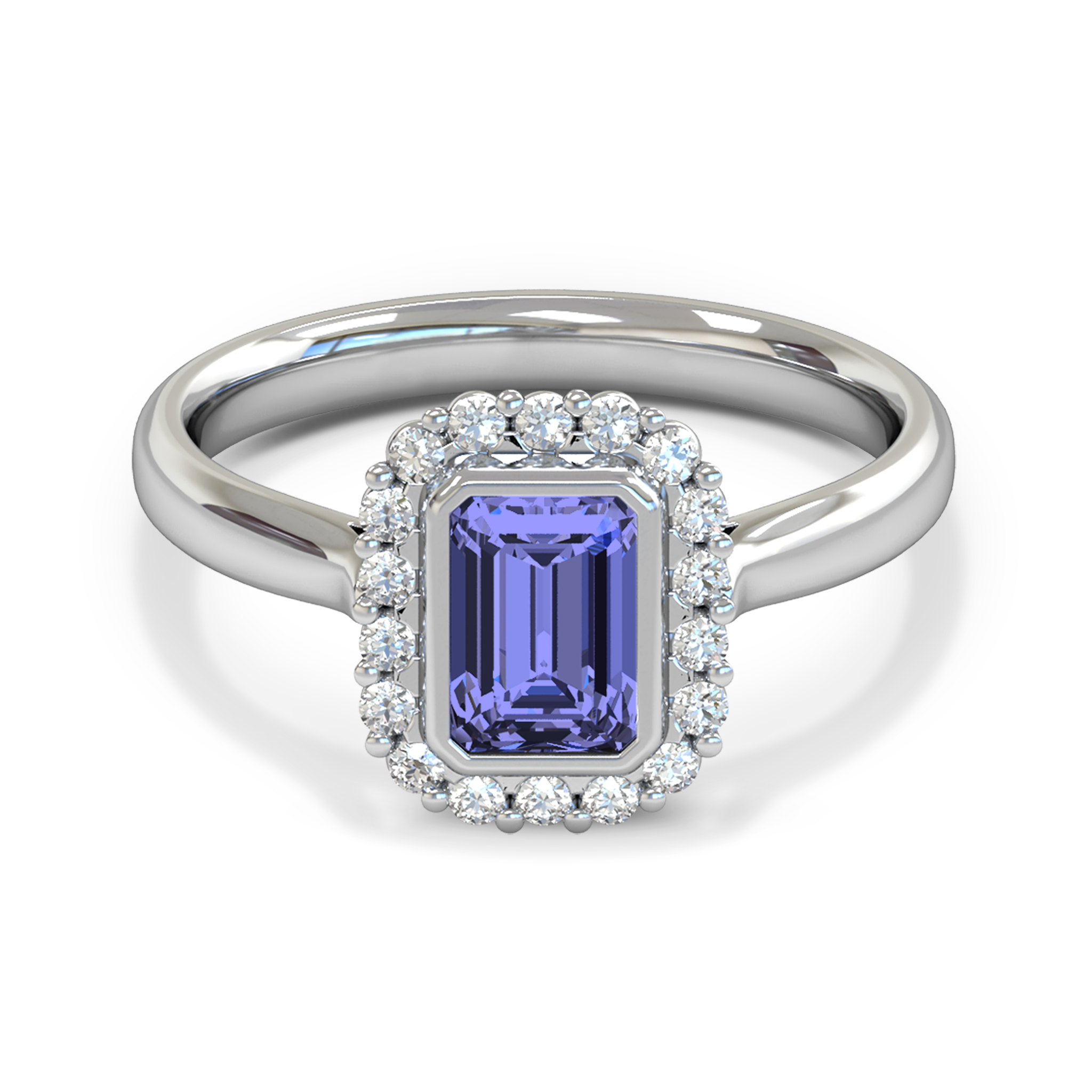 Pink Sapphire and Gem Cluster Fairtrade Engagement Ring in Sapphire
