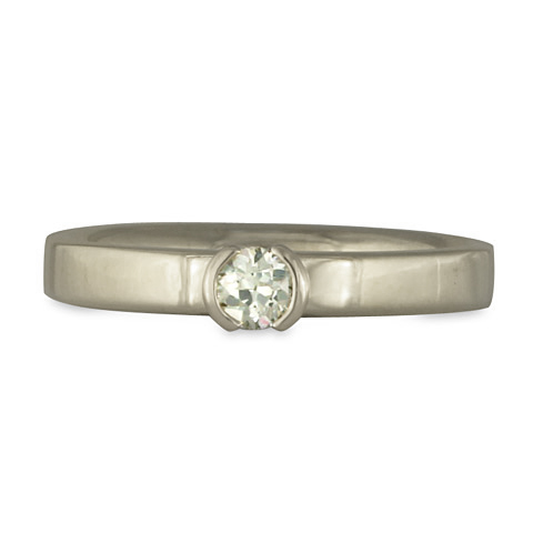 Plana Comfort Fit Engagement Ring in 14K White Gold & Diamond