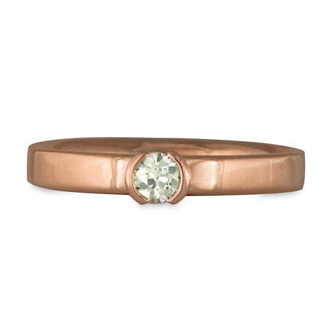 Plana Comfort Fit Engagement Ring in 18K Rose Gold & Diamond