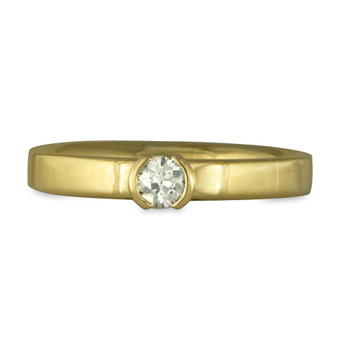 Plana Comfort Fit Engagement Ring in 18K Yellow Gold & Diamond