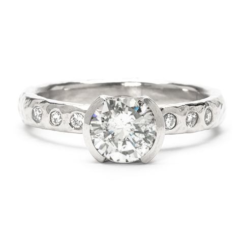 Playa Engagement Ring with Open Bezel Mount in