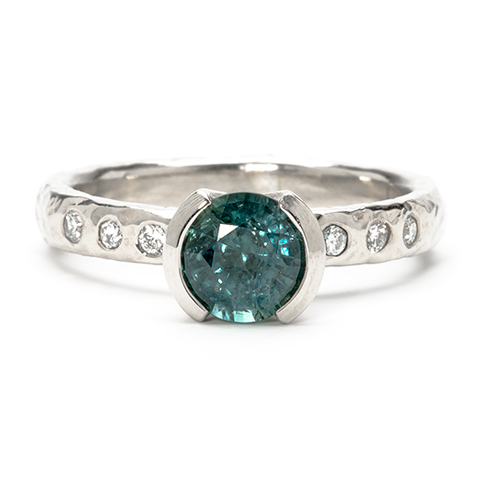 Playa Engagement Ring with Open Bezel Mount in