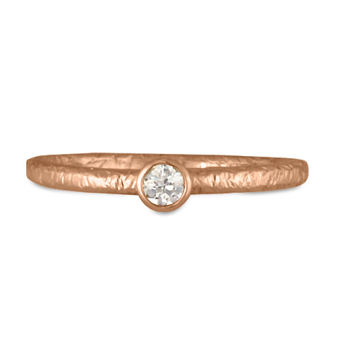 Playa Stacker Engagement Ring with Tube Mount in 18K Rose Gold