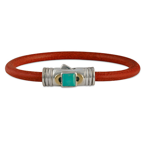 Portal Leather Bracelet in Rust