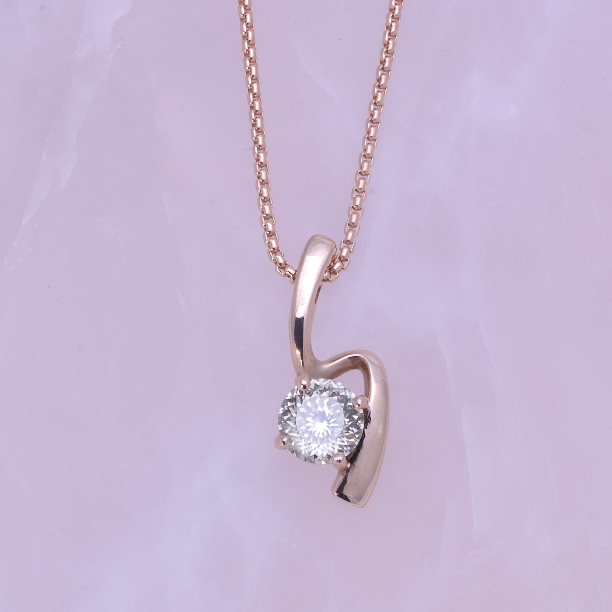 Quaver Drop Pendant w/ Portuguese-Cut  Moissanite in