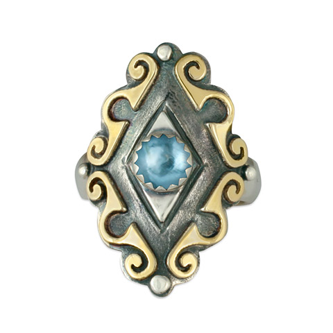 Ravena Ring in Swiss Blue Topaz