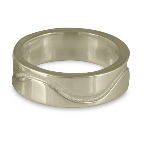 River Gold Wedding Ring 6mm in 14K White Gold