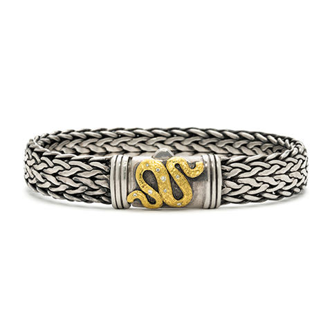Serpent Bracelet with Diamonds in