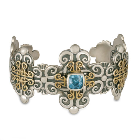 Shonifico Cuff Bracelet Large in Swiss Blue Topaz