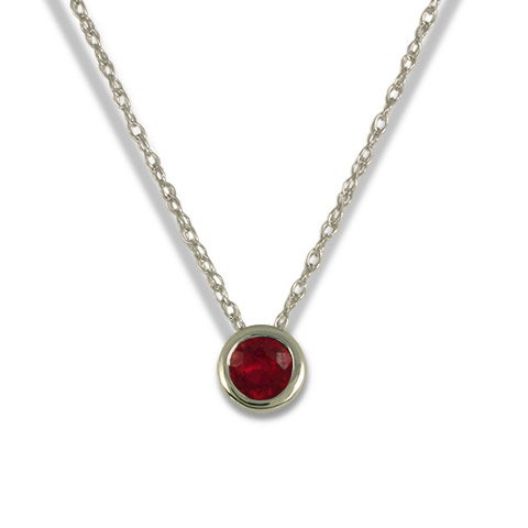 Simplicity Slide Pendant with 5mm Gem in Ruby