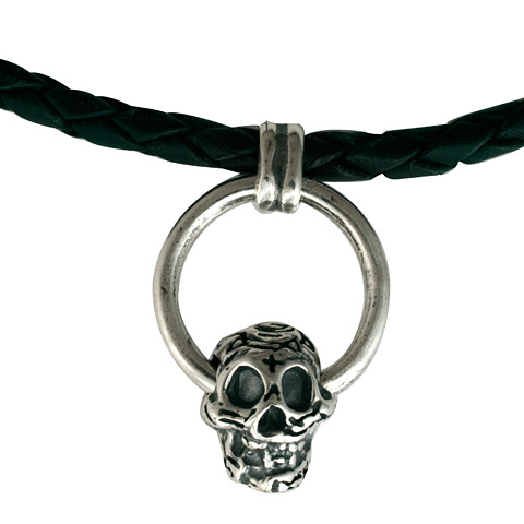 Skull & Leather Necklace in