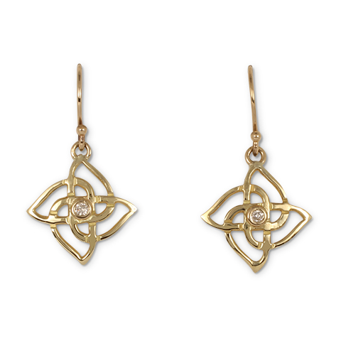 Solid Gold Karasel Earrings with Lab Grown Diamond in