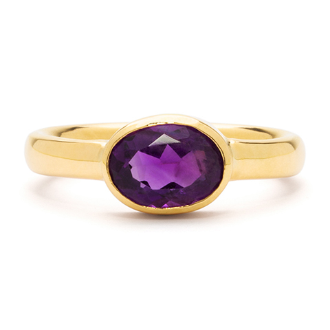 The Bushel Ring with Amethyst in 14K Yellow Gold