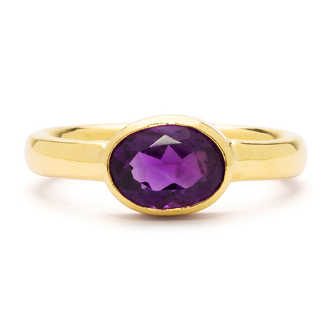 The Bushel Ring with Amethyst in 18K Yellow Gold