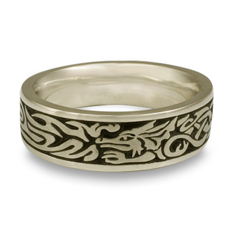 The Guardian Wedding Ring in 18K White Gold with Antique