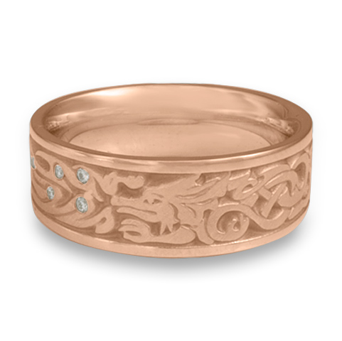 The Guardian Wedding Ring with Gems in 18K Rose Gold