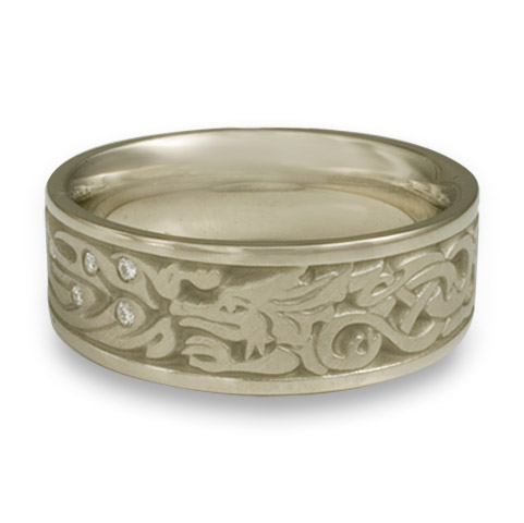 The Guardian Wedding Ring with Gems in 18K White Gold