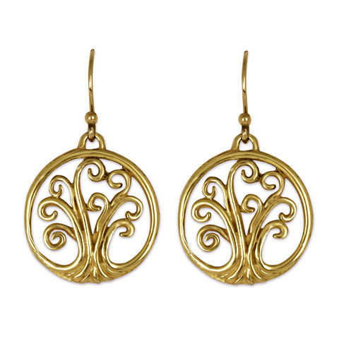 Tree of Life Earrings Mini in 14K Yellow Gold