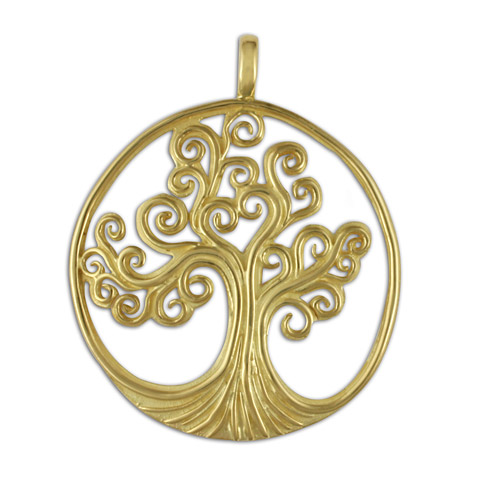 Tree of Life Pendant Gold Large in