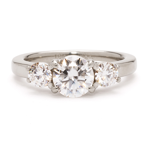 Trifecta Engagement Ring in 14K White Gold