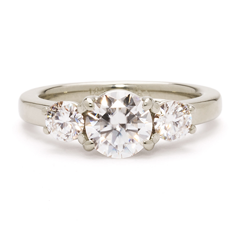 Trifecta Engagement Ring in 18K White Gold