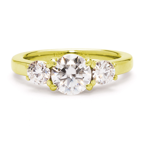 Trifecta Engagement Ring in 18K Yellow Gold