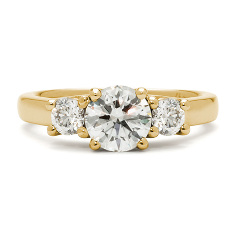 Trifecta Flow Engagement Ring in 14K Yellow Gold