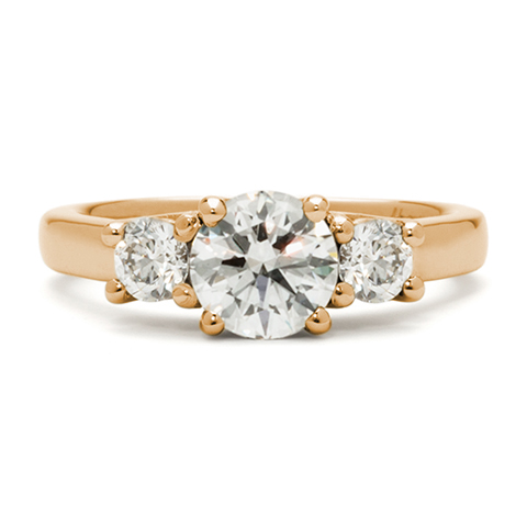Trifecta Flow Engagement Ring in 18K Rose Gold