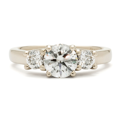Trifecta Flow Engagement Ring in 18K White Gold