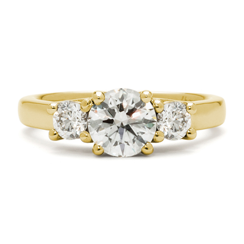 Trifecta Flow Engagement Ring in 18K Yellow Gold