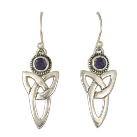 Trinity Earrings with Gems in Iolite