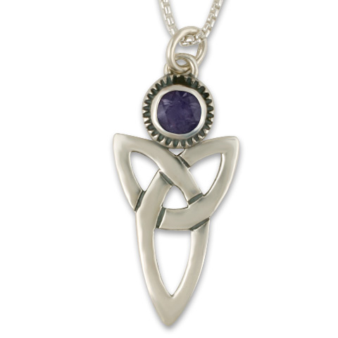Trinity Pendant with Gem in Iolite
