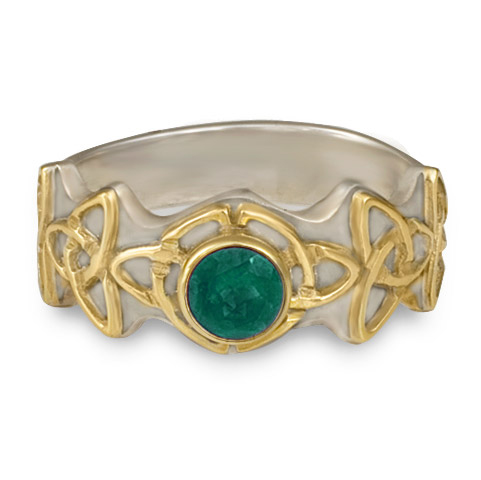 Trinity Ring with Gem in Emerald